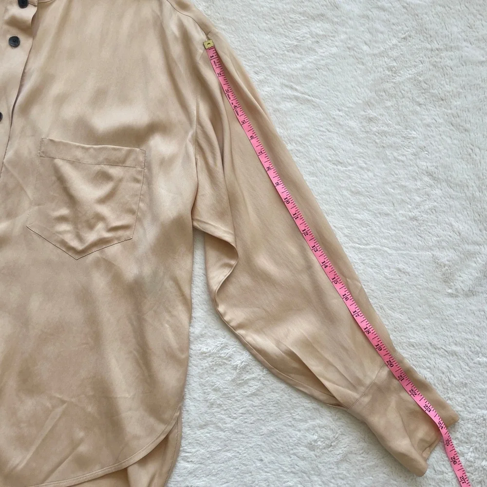 Petar Petrov Oversized Button Back Viscose Shirt Beige SS 2019 Size 42 / L - Picture 7 of 16